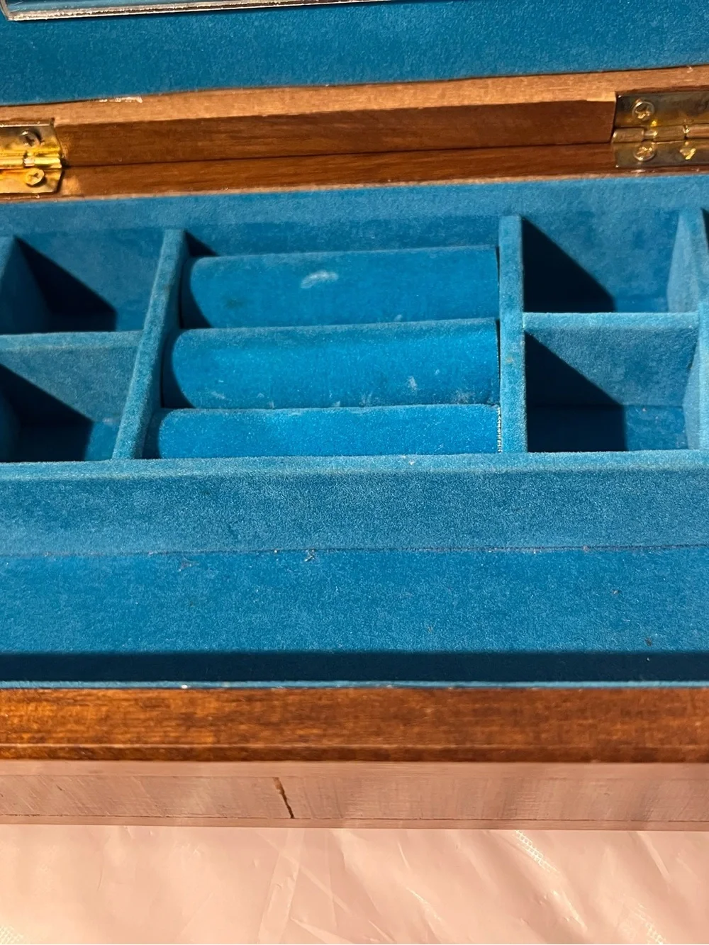 Wooden Jewelry Organizer Box Lift Lid with Mirror